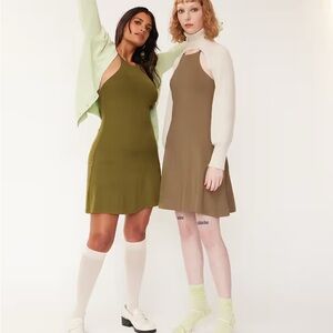 Girlfriend Collective active dress romper tan XL